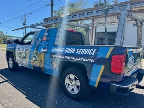Action Garage Door Services truck in Jacksonville
